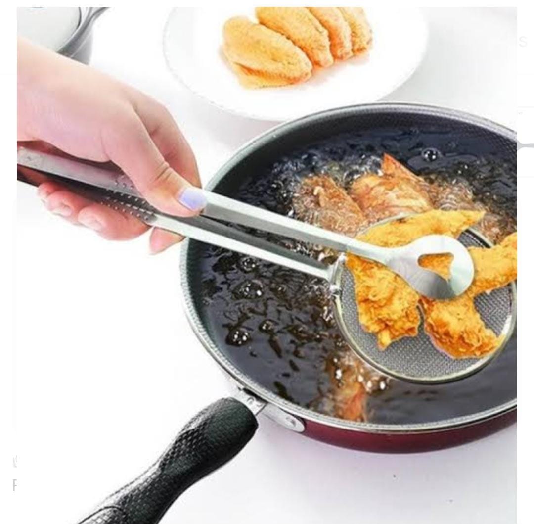 Frying Helper: Mini Mesh Strainer Tongs