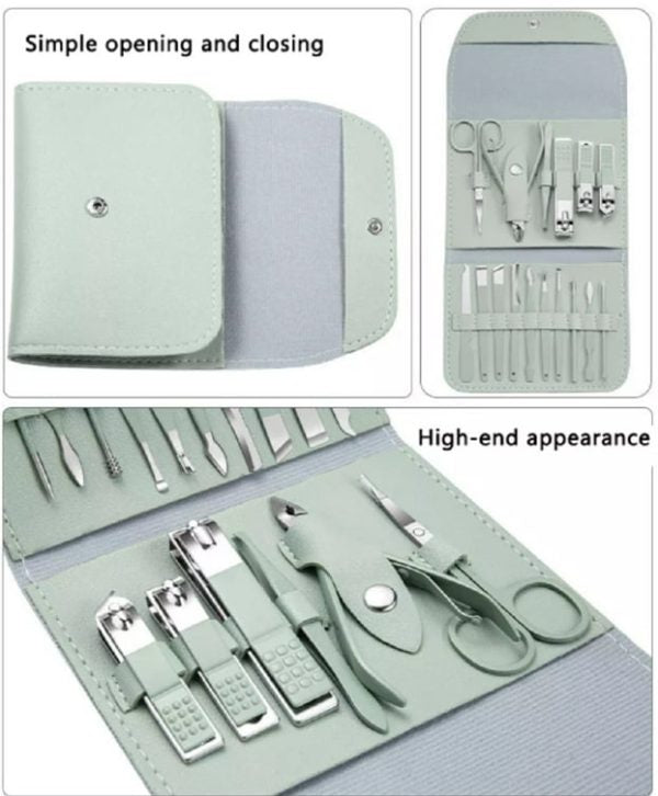 16 Pcs Stainless Steel Nail Clipper Set