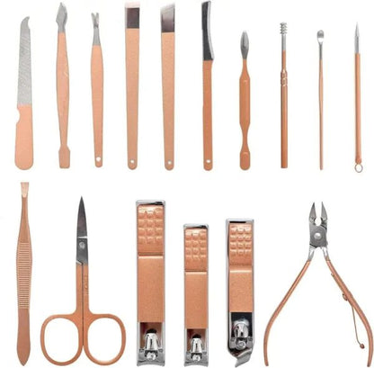 16 Pcs Stainless Steel Nail Clipper Set