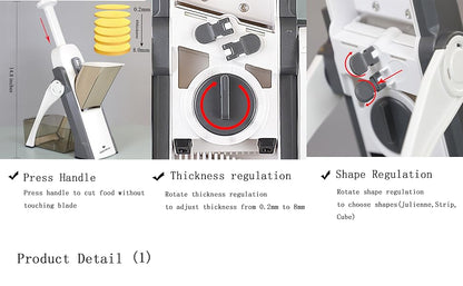 Safe Mandoline Slicer - Multi Vegetable Chopper