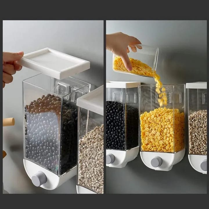 Wall-Mounted Grain Dispensers - Organize &amp; Dispense with Ease!"