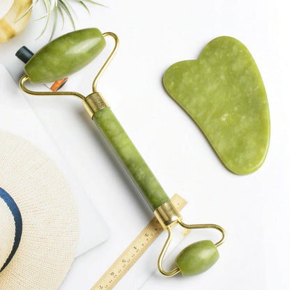 Jade Roller &amp; Gua Sha Scraper Set - Glowing Skin Essentials!