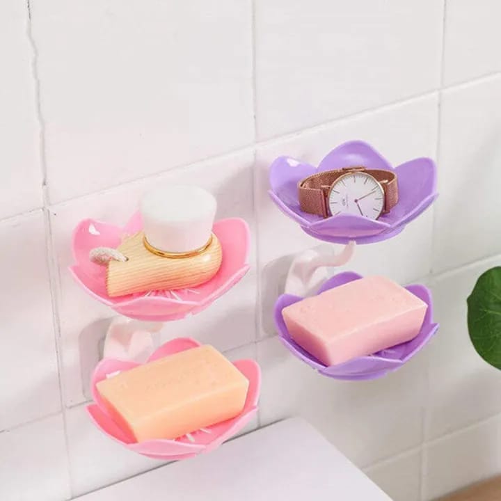 Double Wall Mounted Double Layer Flower Shaped Soap Holder