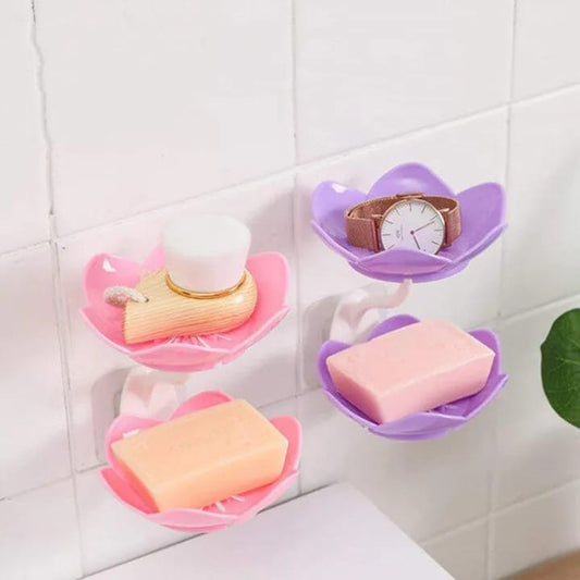 Double Wall Mounted Double Layer Flower Shaped Soap Holder