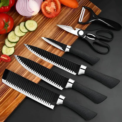 6 Pcs Non-Stick Knife Set For Kitchen, Professionals, Chef, Super Sharp High Carbon