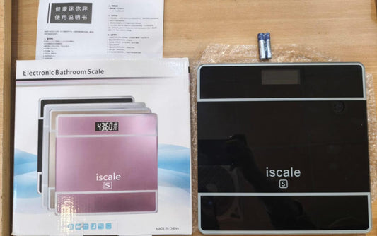 iScale Digital LCD Electronic Tempered Glass Bathroom Weighing Scale